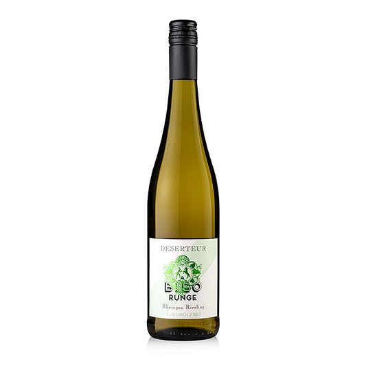 Deserter, Riesling, sans alcool, sec, Bibo Runge, VEGAN, 750ml, parfait pour les non-buveurs et les vegans.