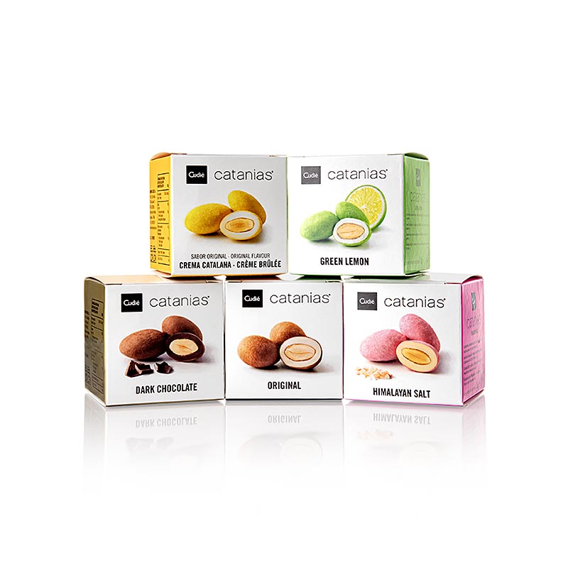 Assortiment de Catanies Boîte à collectionner contenant 175g d'amandes Cudie en 5 saveurs (5 x 35g)