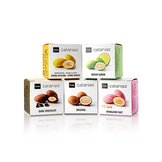 Assortiment de Catanies Boîte à collectionner contenant 175g d'amandes Cudie en 5 saveurs (5 x 35g)
