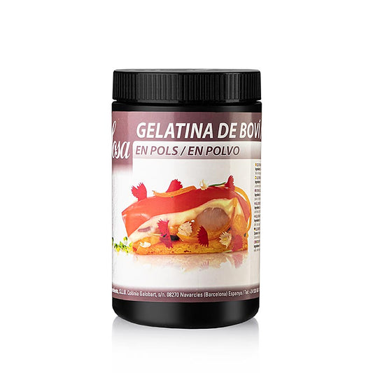 Gélatine de bœuf en poudre de haute qualité et polyvalente de Sosa, 750 g pour usage culinaire