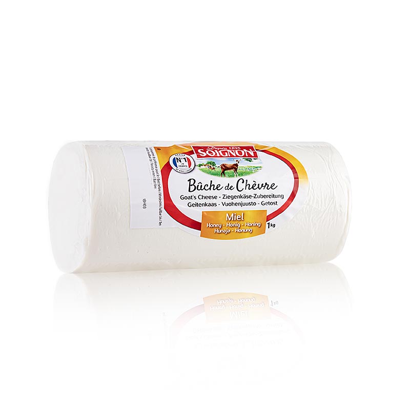 Fromage de chèvre crémeux en rouleau, enrichi de miel doux, Soignon (Bûche de Chèvre), 1 kg