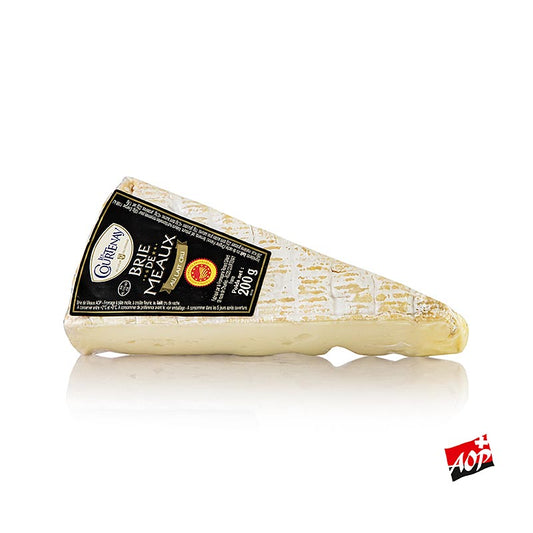 Brie de Meaux AOP, fromage à pâte molle au lait cru, 200g - Image du délicieux fromage à pâte molle français Brie de Meaux AOP, au lait cru, d'un poids de 200g