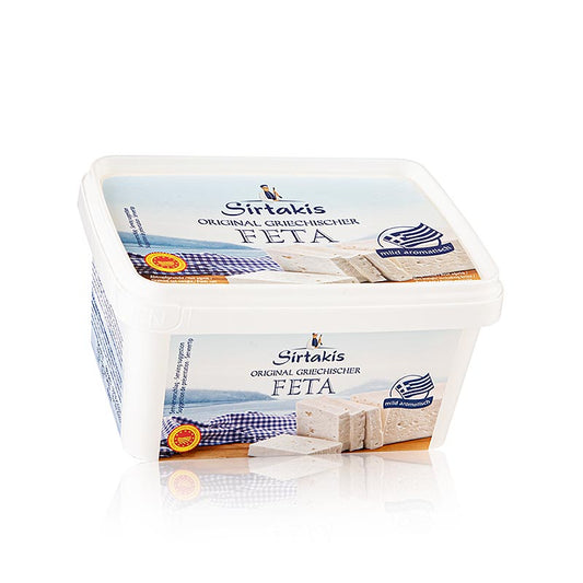 Feta grecque AOP, fromage de brebis, Sirtakis, 400 g - un fromage de brebis grec traditionnel dans un emballage de 400 g