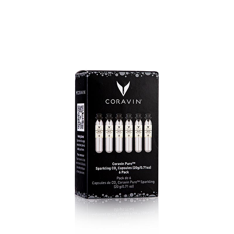 Coravin Wine Access System - Capsules pétillantes, carbonatées (CO²), 6 pièces - Accessoires de conservation du vin, avec CO² pour des résultats pétillants
