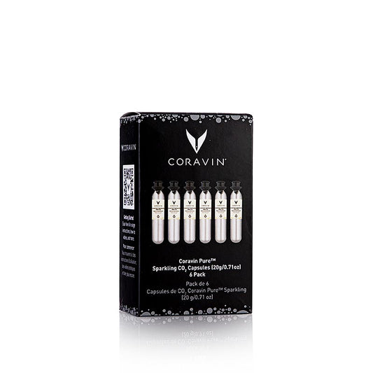 Coravin Wine Access System - Capsules pétillantes, carbonatées (CO²), 6 pièces - Accessoires de conservation du vin, avec CO² pour des résultats pétillants