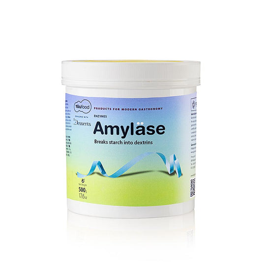 Paquet de 500 g de poudre TÖUFOOD AMYLASE, une puissante enzyme amylase