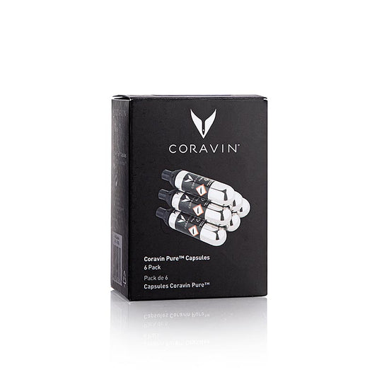 Coravin Wine Cooler - Capsules, avec gaz argon (A65), 6 pièces, pour préserver la fraîcheur du vin