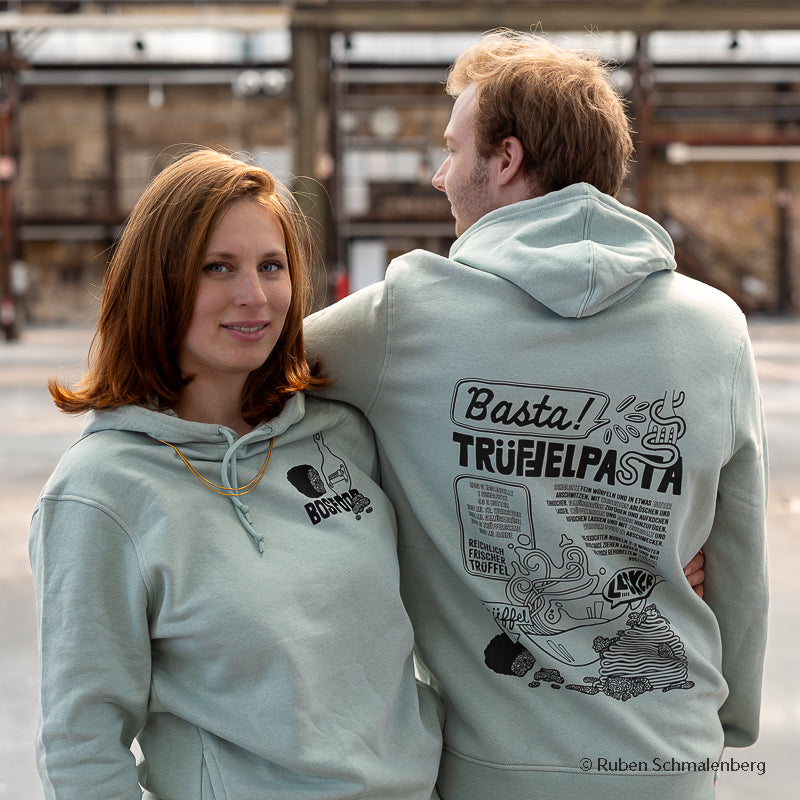 BOS FOOD Hoodie Truffle en couleur sauge, taille S, confortable et élégant
