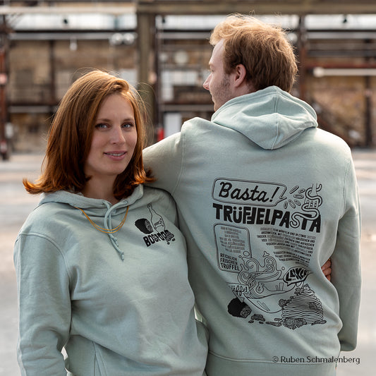 BOS FOOD Hoodie Truffle en couleur sauge, taille S, confortable et élégant
