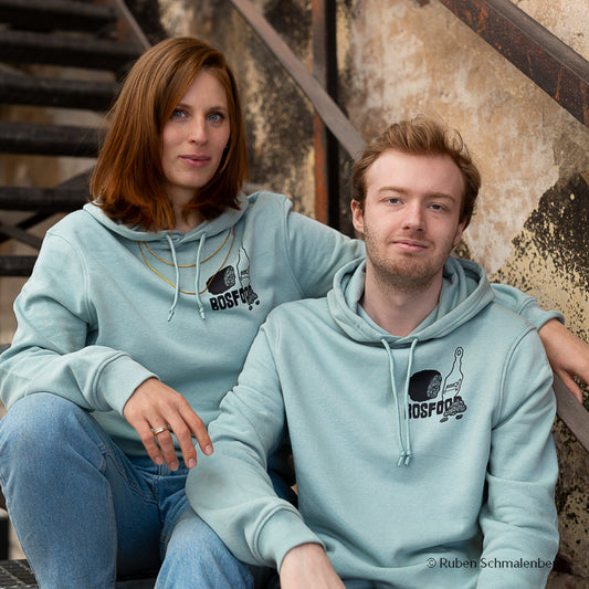 Sweat à capuche BOS FOOD de couleur sauge avec motif truffe, taille XL