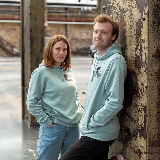 Sweat à capuche BOS FOOD Truffle vert en taille 3XL avec un motif de truffe accrocheur 