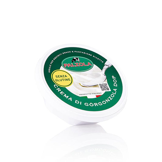 Pot de 125 g de Crema di Gorgonzola DOP (crème de fromage) de Palzola, au goût intensément crémeux et épicé