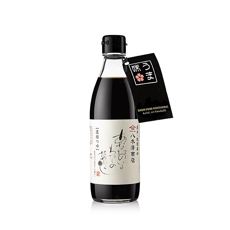 Bouillon dashi foncé concentré avec flocons de bonite, Jagisawa Japon, bouteille de 360 ml