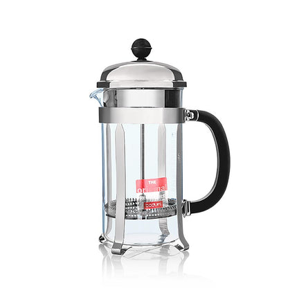 Cafetière Chambord Bodum en acier inoxydable chromé, d'une capacité de 1 litre, idéale pour préparer un délicieux café