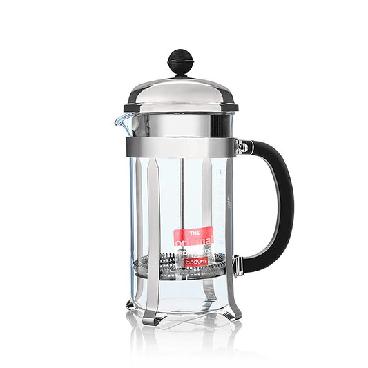 Cafetière Chambord Bodum en acier inoxydable chromé, d'une capacité de 1 litre, idéale pour préparer un délicieux café