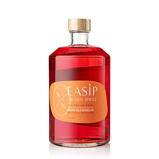 EASIP FRUITS - Distillats botaniques sans alcool, fruits et épices, sans alcool, 700ml - Une bouteille de 700ml de EASIP FRUITS distillats botaniques sans alcool avec des fruits et des épices, parfait pour ceux qui recherchent une option de boisson sans alcool.